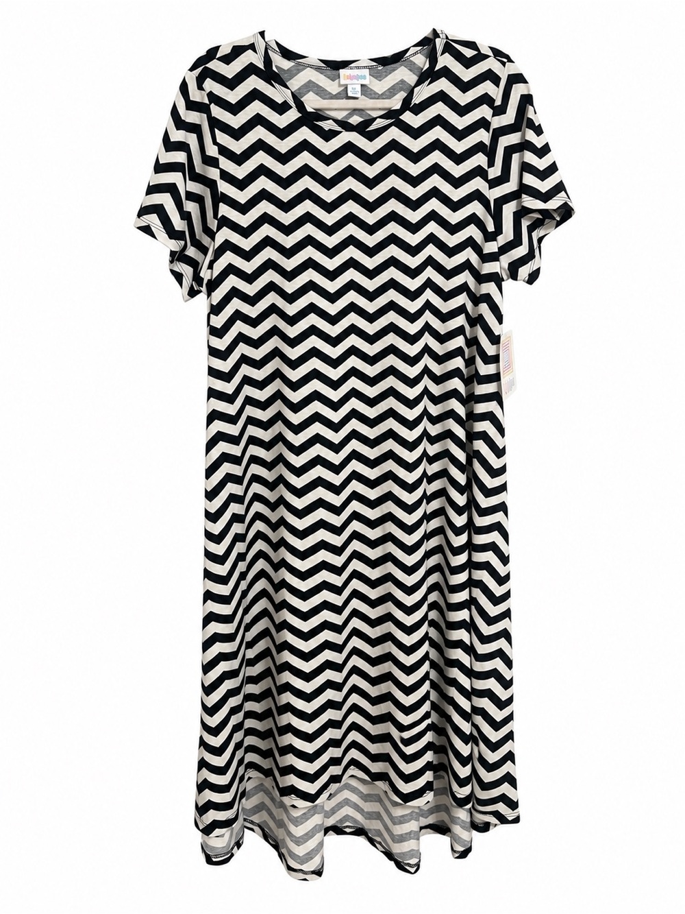 LuLaRoe Black & White Chevron Midi Dress